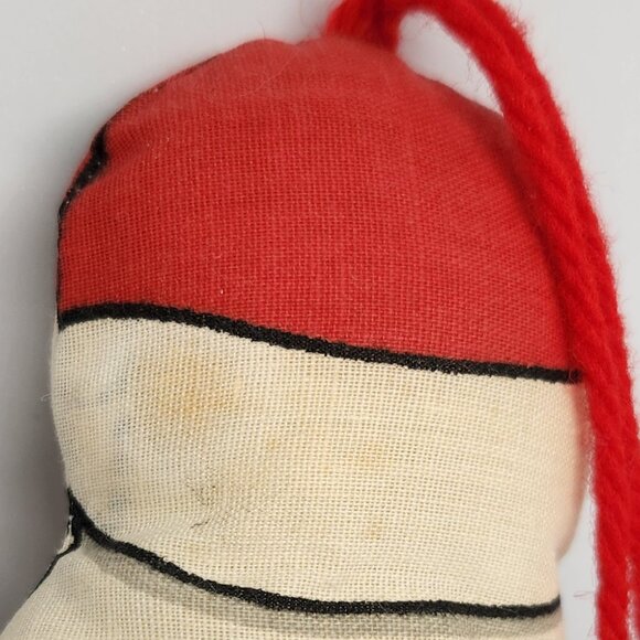 Vintage Christmas Plush Handmade Santa Ornament - Picture 3 of 3